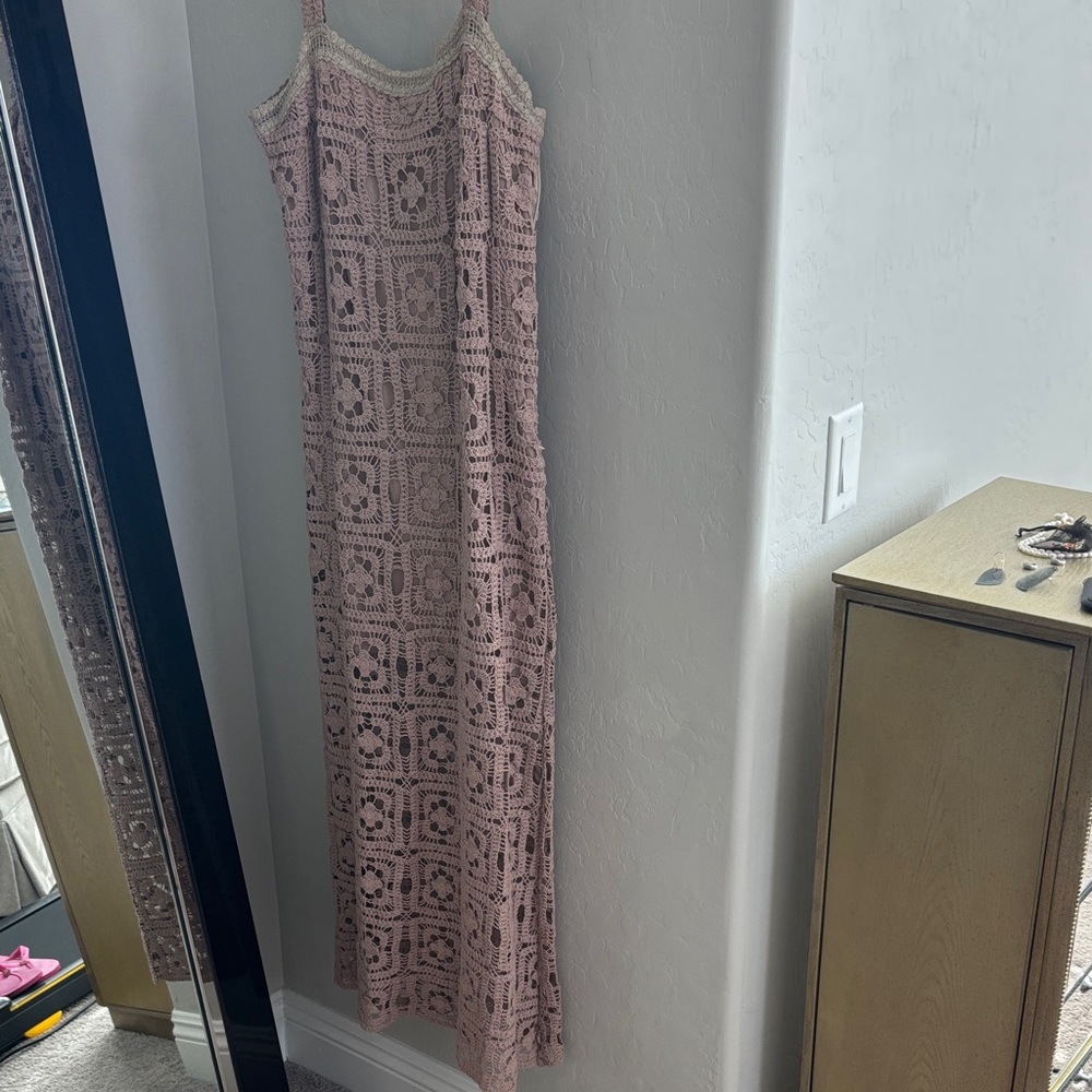 In Loom Cotton Crochet Maxi Dress